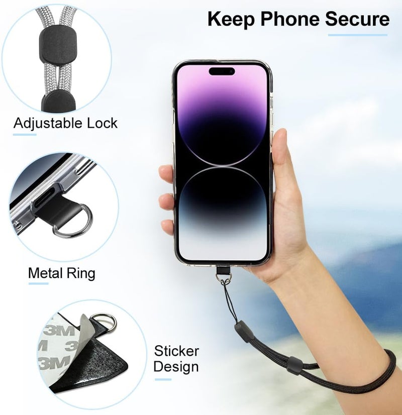 Limvory Phone Lanyard Wrist Strap, 5 Pack Adjustable Wrist Lanyard for Around The Hand With Tether Tabs Compatible with iPhone and Most Cell Phone - Image 2